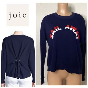 New. JOIE Cropped sweatshirt with a textured "sail away" slogan. Retails $228
